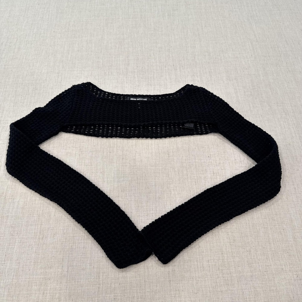 Urban Outfitters Shrug Sweater Womens Small Black Crochet Open Knit Bolero
